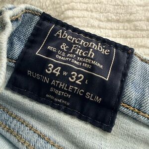 Abercrombie & Fitch Light Blue Denim Jeans with Branded Button